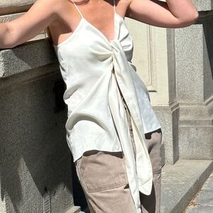 Djerf Avenue Tie Tank Top Cloud